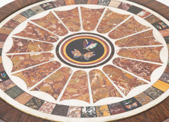 Rosewood Center Table Inset with Pietra Dura Specimen Butterflies