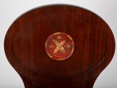 A Pair of Late Georgian Mahogany and Polychrome Hall Chairs