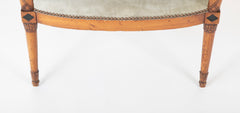 A Pair of Continental Neoclassical Chairs with Carved Egyptian Head on the Arm
