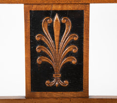 A Pair of Continental Neoclassical Chairs with Carved Egyptian Head on the Arm