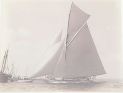 Rare 1895 Albumen Photograph by J. S. Johnston of America's Cup Yacht "Defender"
