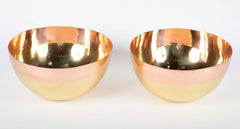 Pair of Unusual Brass & Copper Overlay Bowls