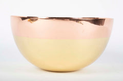 Pair of Unusual Brass & Copper Overlay Bowls