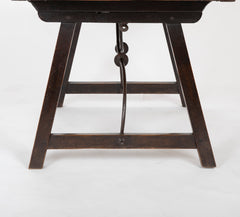 Spanish Baroque Rosewood and Tortoiseshell Inlaid Side Table