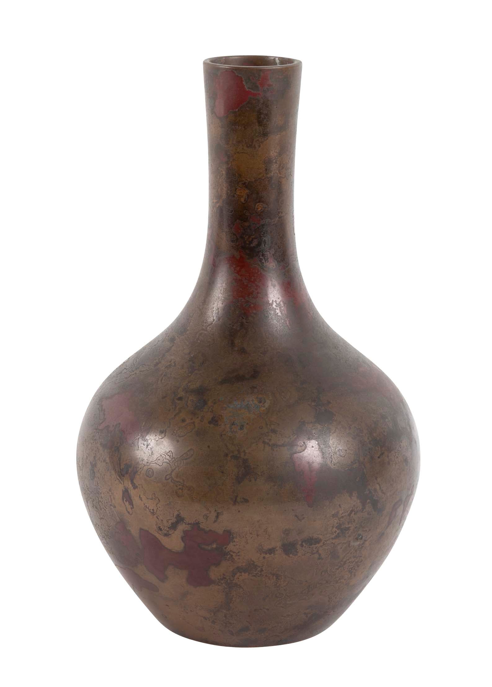 Japanese Bronze Vase with Marbleized Patina