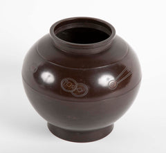 Japanese Bronze Vase with Silver Coin Inlay