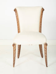 Pair Of French Maison Jansen Cerused Oak Dining Chairs