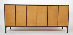 Paul McCobb Travertine Top and Renewed Cane Credenza