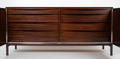 Paul McCobb Travertine Top and Renewed Cane Credenza