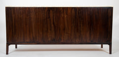 Paul McCobb Travertine Top and Renewed Cane Credenza