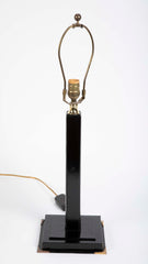 Modern Table Lamp with Black Leather Covered Column