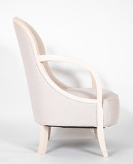 Pair of Cream Lacquered Frame Fauteuils