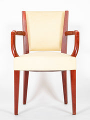 Set of 4 Red Lacquered Dining Chairs by Eugene Printz