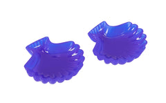 Pair of Blue Glass Shell Dishes