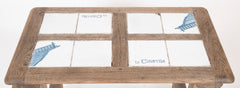Pair of French Arts & Crafts Tile Inlaid Oak Tables