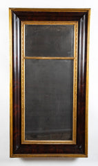 A Large American Pier Mirror with Mahogany & Gilt Ogee Frame and Old Mercury Plate