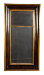 A Large American Pier Mirror with Mahogany & Gilt Ogee Frame and Old Mercury Plate