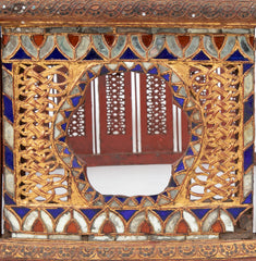 19th Burmese Inlaid Mosaic Round Glass Topped Coffee Table