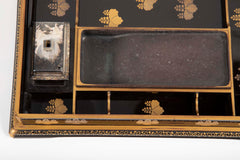 Black Lacquer Japanese Ink Stone Box in Presentation Case
