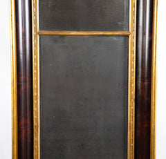 A Large American Pier Mirror with Mahogany & Gilt Ogee Frame and Old Mercury Plate