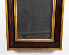 A Large American Pier Mirror with Mahogany & Gilt Ogee Frame and Old Mercury Plate