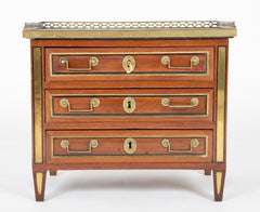 French Louis XVI Bronze Gallery Miniature Commode