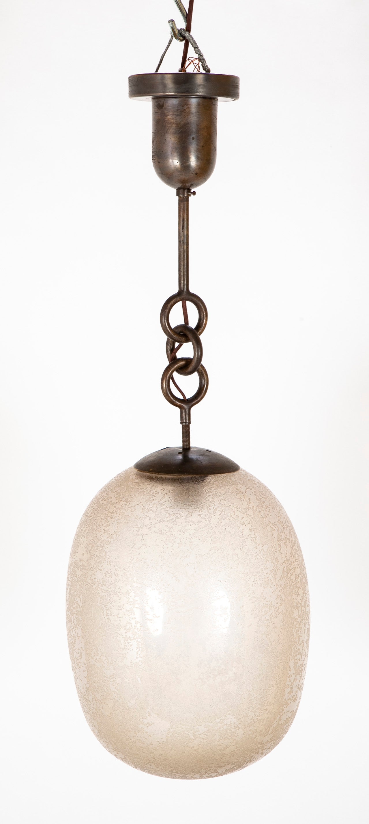 Ovoid Murano Glass Suspended Ceiling Lamp by Seguso