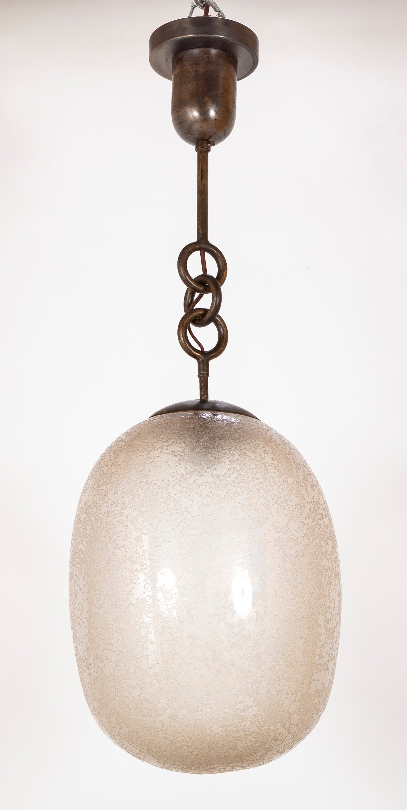 Ovoid Murano Glass Suspended Ceiling Lamp by Seguso