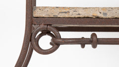 Diego Giacometti Style Wrought Iron and Stone Book Shelves