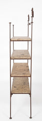 Diego Giacometti Style Wrought Iron and Stone Book Shelves