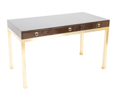 Lacquered Chestnut Three Drawer Writing Table