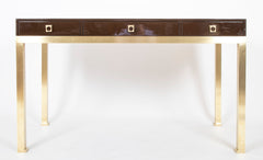Lacquered Chestnut Three Drawer Writing Table