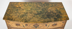 American Federal Bow Front Chest of Drawers with Faux Painted Decoration