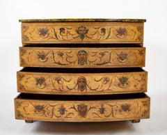 American Federal Bow Front Chest of Drawers with Faux Painted Decoration
