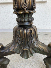 Italian Neoclassical Bronze Floor Lamp with Paw Feet