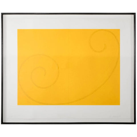 Robert Mangold Silkscreen "Yellow Curled Figure"