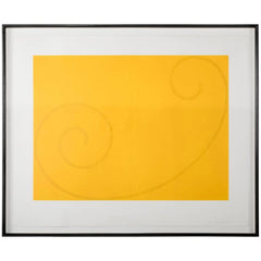 Robert Mangold Silkscreen "Yellow Curled Figure"