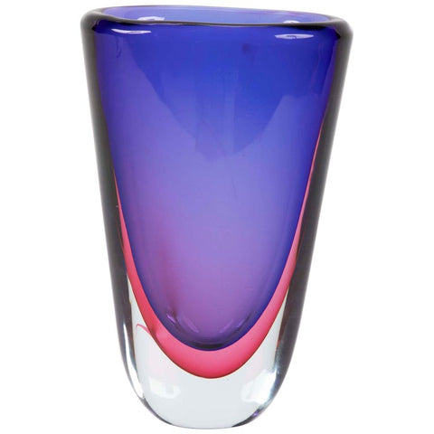 Sommerso Glass Vase by Flavio Poli