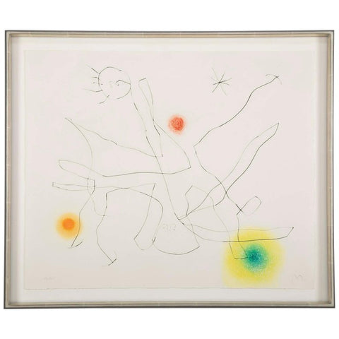 "Flux de L' Aimant" Drypoint & Color Aquatint by Joan Miro