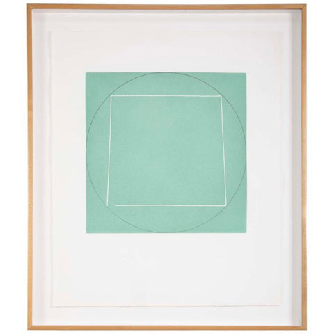 Robert Mangold, Aquatint Etching Titled "Distorted Square Within a Circle"