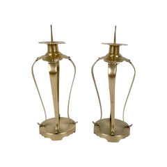 Pair of Japanese Brass Candlesticks