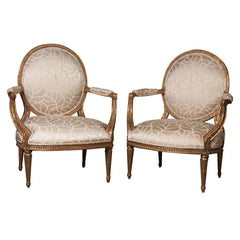 Pair of Louis XVI Style Fauteuils