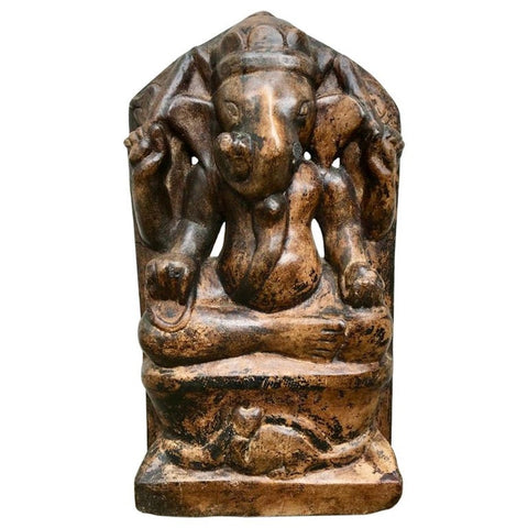 Indian Marble Carving of Ganesha, the Hindu God of Wisdom and Success