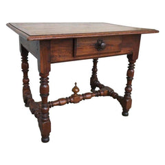 Italian Baroque Walnut and Chestnut Side Table