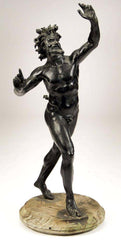 19th Century "Dancing Faun" Bronze Statue