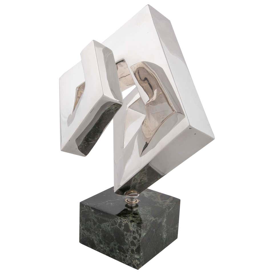 Abstract Sculpture by Lucile Driskell Resembling a Greek Key