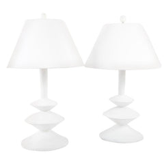 Pair of Waxed Plaster Lamps