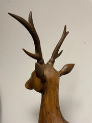 Swiss Black Forest Carved Walnut Stag