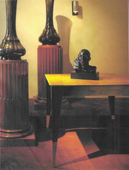 A Pair of Jacob Mahogany Circular Fluted Pedestals