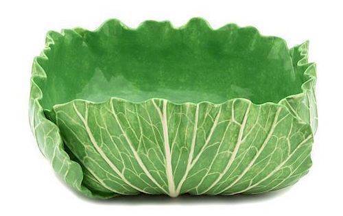A Dodie Thayer Lettuce Ware Square Form Bowl